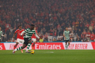 Ousmane Diomande, Liga Portekiz maçı sırasında SL Benfica ve Sporting CP (Maciej Rogowski / Ball Raw Images) arasında görüldü)