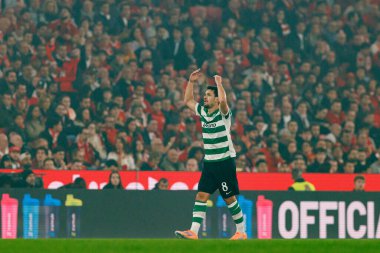 Pedro Goncalf, SL Benfica ve Sporting CP (Maciej Rogowski / Ball Raw Images) arasında oynanan Liga Portekiz maçında gol attıktan sonra kutlama yaparken görüldü.)