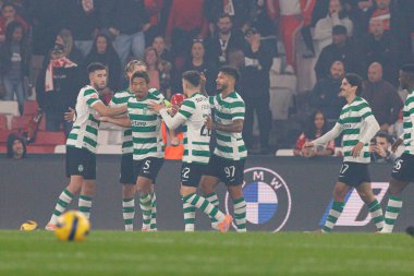 SL Benfica ve Sporting CP (Maciej Rogowski / Ball Raw Images) arasında oynanan Liga Portekiz maçında Pedro Goncalf 'dan gol üstüne gol atarken görüldü.)