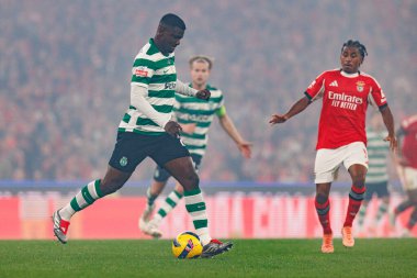 Ousmane Diomande, Liga Portekiz maçı sırasında SL Benfica ve Sporting CP (Maciej Rogowski / Ball Raw Images) arasında görüldü)