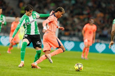 Diego Valentin Gomez ve Lamine Yamal, LaLiga EA Sports maçında Real Betis Balompie ve FC Barcelona (Maciej Rogowski / Ball Raw Images) takımları arasında görüldü.)