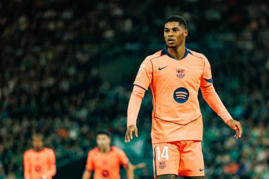 Marcus Rashford, Real Betis Balompie ve FC Barcelona (Maciej Rogowski / Ball Raw Images) takımları arasında LaLiga EA Sports maçında görüldü)