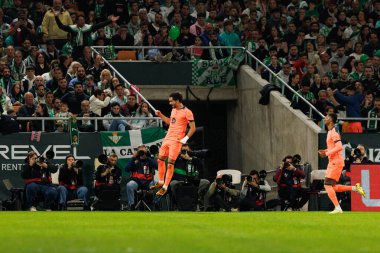 Ferran Torres, Real Betis Balompie ve FC Barcelona (Maciej Rogowski / Ball Raw Images) takımları arasındaki LaLiga EA Sports maçında gol attıktan sonra kutlama yaparken görüldü.)