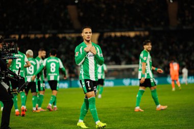 Antony, Real Betis Balompie ve FC Barcelona (Maciej Rogowski / Ball Raw Images) takımları arasındaki LaLiga EA Sports maçında gol attıktan sonra kutlama yaparken görüldü.)