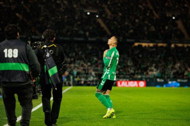 Antony, Real Betis Balompie ve FC Barcelona (Maciej Rogowski / Ball Raw Images) takımları arasındaki LaLiga EA Sports maçında gol attıktan sonra kutlama yaparken görüldü.)
