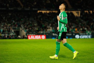 Antony, Real Betis Balompie ve FC Barcelona (Maciej Rogowski / Ball Raw Images) takımları arasındaki LaLiga EA Sports maçında gol attıktan sonra kutlama yaparken görüldü.)