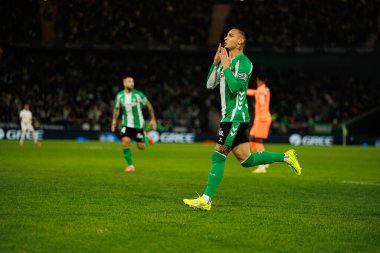 Antony, Real Betis Balompie ve FC Barcelona (Maciej Rogowski / Ball Raw Images) takımları arasındaki LaLiga EA Sports maçında gol attıktan sonra kutlama yaparken görüldü.)