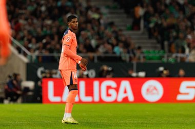 Marcus Rashford, Real Betis Balompie ve FC Barcelona (Maciej Rogowski / Ball Raw Images) takımları arasında LaLiga EA Sports maçında görüldü)