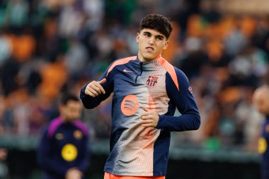 Real Betis Balompie ve FC Barcelona (Maciej Rogowski / Ball Raw Images) takımları arasında LaLiga EA Sports maçında Pau Cubarsi görüldü)