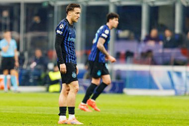 Piotr Zielinski Şampiyonlar Ligi faz oyunu sırasında Internazionale Milano ve Liverpool FC (Maciej Rogowski / Ball Raw Images) arasında görüldü)