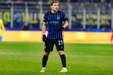 Nicolo Barella Şampiyonlar Ligi faz oyunu sırasında Internazionale Milano ve Liverpool FC (Maciej Rogowski / Ball Raw Images) arasında görüldü)