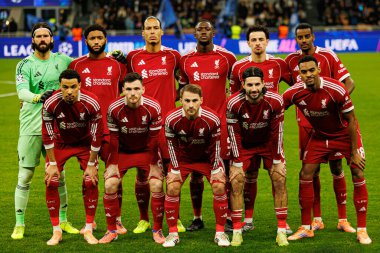 Liverpool takımı, Şampiyonlar Ligi 'nde Internazionale Milano ve Liverpool FC (Maciej Rogowski / Ball Raw Images) arasında oynanan faz maçında görüldü.)