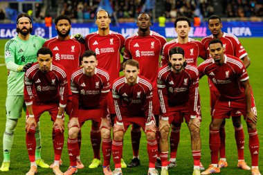 Liverpool takımı, Şampiyonlar Ligi 'nde Internazionale Milano ve Liverpool FC (Maciej Rogowski / Ball Raw Images) arasında oynanan faz maçında görüldü.)