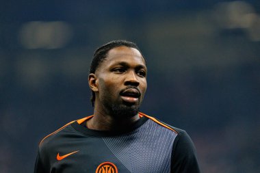 Marcus Thuram Şampiyonlar Ligi faz oyunu sırasında Internazionale Milano ve Liverpool FC (Maciej Rogowski / Ball Raw Images) arasında görüldü.)