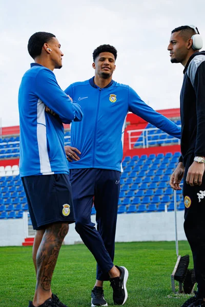 FC Alverca ve CD Nacional (Maciej Rogowski / Ball Raw Images) takımları arasında oynanan Liga Portekiz maçı sırasında Kaiky Naves, Mateus ve Kaique Pereira)