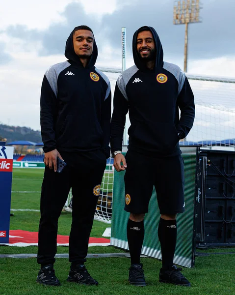 Lenny Vallier ve Chiheb Labidi, Liga Portekiz maçı sırasında FC Alverca ve CD Nacional takımları arasında görüldü (Maciej Rogowski / Ball Raw Images)