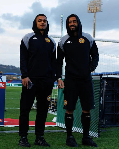 Lenny Vallier ve Chiheb Labidi, Liga Portekiz maçı sırasında FC Alverca ve CD Nacional takımları arasında görüldü (Maciej Rogowski / Ball Raw Images)