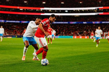 Juan Jesus ve Vangelis Pavlidis SL Benfica ile SSC Napoli (Maciej Rogowski / Ball Raw Images) arasındaki Şampiyonlar Ligi faz maçında görüldü.)