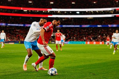 Juan Jesus ve Vangelis Pavlidis SL Benfica ile SSC Napoli (Maciej Rogowski / Ball Raw Images) arasındaki Şampiyonlar Ligi faz maçında görüldü.)
