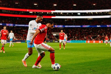 Juan Jesus ve Vangelis Pavlidis SL Benfica ile SSC Napoli (Maciej Rogowski / Ball Raw Images) arasındaki Şampiyonlar Ligi faz maçında görüldü.)
