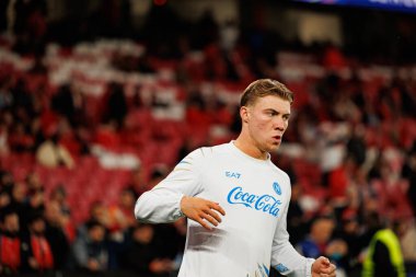 SL Benfica ve SSC Napoli (Maciej Rogowski / Ball Raw Images) arasında Şampiyonlar Ligi faz oyunu sırasında Rasmus Hojlund görüldü)