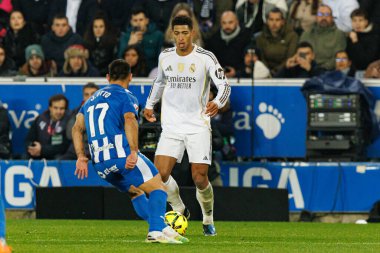 Jude Bellingham, Mendizorroza 'da Deportivo Alaves ve Real Madrid FC takımları arasında oynanan LaLiga EA SPORTS maçı sırasında görüldü (Maciej Rogowski / Ball Raw Images)