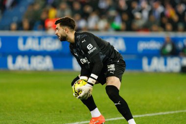 Antonio Sivera, LaLiga EA SPORTS maçı sırasında Mendizorroza 'da Deportivo Alaves ve Real Madrid FC takımları arasında görüldü (Maciej Rogowski / Ball Raw Images)