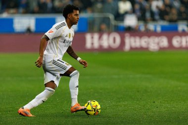 Mendizorroza 'daki Deportivo Alaves ve Real Madrid FC (Maciej Rogowski / Ball Raw Images) takımları arasında oynanan LaLiga EA SPORTS maçı sırasında Rodrygo görüldü.)