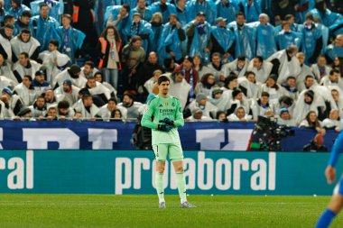 Thibaut Courtois, Mendizorroza 'daki Deportivo Alaves ve Real Madrid FC takımları arasında oynanan LaLiga EA SPORTS maçı sırasında görüldü. (Maciej Rogowski / Ball Raw Images)