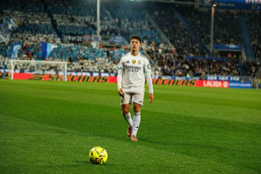 LaLiga EA SPORTS maçı sırasında Mendizorroza 'da Deportivo Alaves ve Real Madrid FC takımları arasında görüldü (Maciej Rogowski / Ball Raw Images)