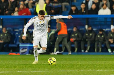 Federico Valverde, Mendizorroza 'da Deportivo Alaves ve Real Madrid FC takımları arasında oynanan LaLiga EA SPORTS maçı sırasında görüldü (Maciej Rogowski / Ball Raw Images)