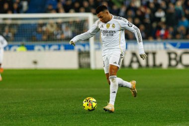 LaLiga EA SPORTS maçı sırasında Mendizorroza 'da Deportivo Alaves ve Real Madrid FC takımları arasında Kylian Mbappe görüldü (Maciej Rogowski / Ball Raw Images)