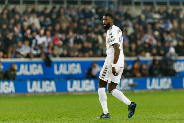 Antonio Rudiger, LaLiga EA SPORTS maçı sırasında Mendizorroza 'da Deportivo Alaves ve Real Madrid FC takımları arasında görüldü (Maciej Rogowski / Ball Raw Images)