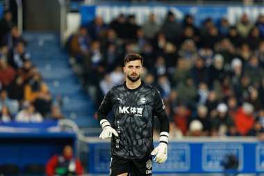 Antonio Sivera, LaLiga EA SPORTS maçı sırasında Mendizorroza 'da Deportivo Alaves ve Real Madrid FC takımları arasında görüldü (Maciej Rogowski / Ball Raw Images)
