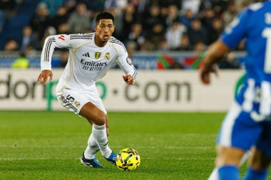 Jude Bellingham, Mendizorroza 'da Deportivo Alaves ve Real Madrid FC takımları arasında oynanan LaLiga EA SPORTS maçı sırasında görüldü (Maciej Rogowski / Ball Raw Images)