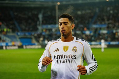 Jude Bellingham, Mendizorroza 'da Deportivo Alaves ve Real Madrid FC takımları arasında oynanan LaLiga EA SPORTS maçı sırasında görüldü (Maciej Rogowski / Ball Raw Images)