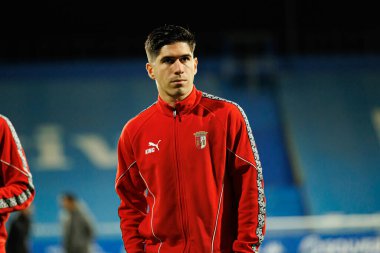 Fran Navarro, Liga Portekiz maçı sırasında Estoril Praia ve SC Braga takımları arasında Estadio Antonio Coimbra da Mota 'da görüldü (Maciej Rogowski / Ball Raw Images)