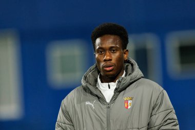 Mario Dorgeles Liga Portekiz maçı sırasında Estoril Praia ve SC Braga takımları arasında Estadio Antonio Coimbra da Mota 'da görüldü (Maciej Rogowski / Ball Raw Images)