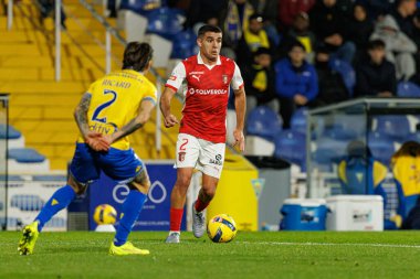 Victor Gomez, Liga Portekiz maçı sırasında Estoril Praia ve SC Braga takımları arasında Estadio Antonio Coimbra da Mota 'da görüldü (Maciej Rogowski / Ball Raw Images)