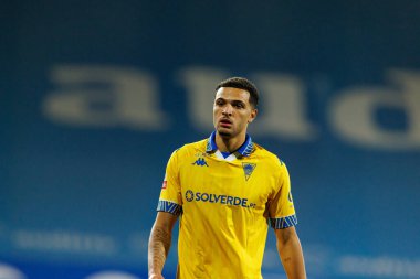 Antef Tsoungui, Liga Portekiz maçı sırasında Estoril Praia ve SC Braga takımları arasında Estadio Antonio Coimbra da Mota 'da (Maciej Rogowski / Ball Raw Images) görüldü.)