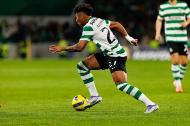 Alisson Santos, Liga Portekiz maçı sırasında Estadio Jose Alvalade 'deki AVS Futebol SAD (Maciej Rogowski / Ball Raw Images) takımları arasında görüldü.)