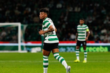 Alisson Santos, Liga Portekiz maçı sırasında Estadio Jose Alvalade 'deki AVS Futebol SAD (Maciej Rogowski / Ball Raw Images) takımları arasında görüldü.)