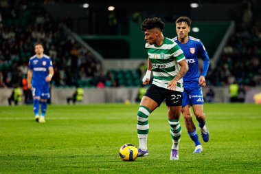 Alisson Santos, Liga Portekiz maçı sırasında Estadio Jose Alvalade 'deki AVS Futebol SAD (Maciej Rogowski / Ball Raw Images) takımları arasında görüldü.)