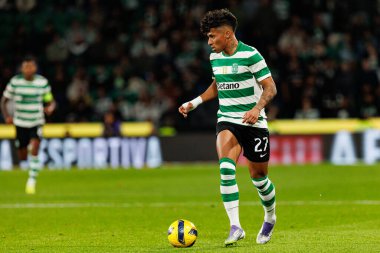 Alisson Santos, Liga Portekiz maçı sırasında Estadio Jose Alvalade 'deki AVS Futebol SAD (Maciej Rogowski / Ball Raw Images) takımları arasında görüldü.)