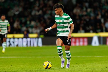 Alisson Santos, Liga Portekiz maçı sırasında Estadio Jose Alvalade 'deki AVS Futebol SAD (Maciej Rogowski / Ball Raw Images) takımları arasında görüldü.)