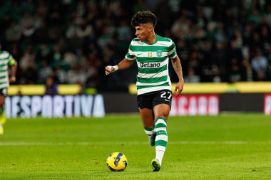 Alisson Santos, Liga Portekiz maçı sırasında Estadio Jose Alvalade 'deki AVS Futebol SAD (Maciej Rogowski / Ball Raw Images) takımları arasında görüldü.)