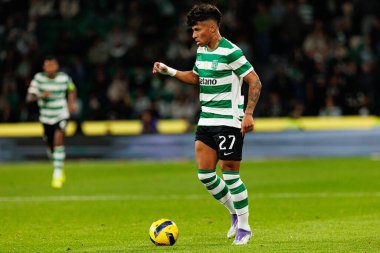 Alisson Santos, Liga Portekiz maçı sırasında Estadio Jose Alvalade 'deki AVS Futebol SAD (Maciej Rogowski / Ball Raw Images) takımları arasında görüldü.)