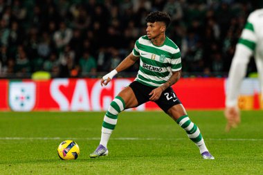 Alisson Santos, Liga Portekiz maçı sırasında Estadio Jose Alvalade 'deki AVS Futebol SAD (Maciej Rogowski / Ball Raw Images) takımları arasında görüldü.)