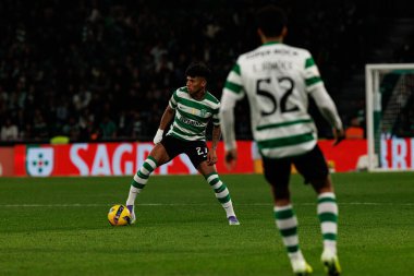 Alisson Santos, Liga Portekiz maçı sırasında Estadio Jose Alvalade 'deki AVS Futebol SAD (Maciej Rogowski / Ball Raw Images) takımları arasında görüldü.)