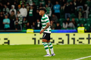 Alisson Santos, Liga Portekiz maçı sırasında Estadio Jose Alvalade 'deki AVS Futebol SAD (Maciej Rogowski / Ball Raw Images) takımları arasında görüldü.)